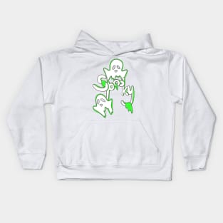 Spooky Ghosts with green slime Kids Hoodie